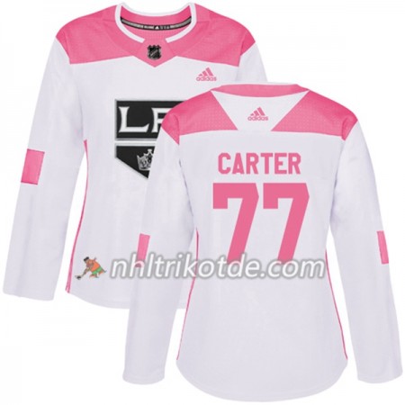 Los Angeles Kings Trikot Jeff Carter 77 Adidas 2017-2018 Weiß Pink Fashion Authentic - Dame